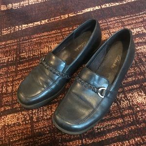 Clarks Black Leather loafer footwear!